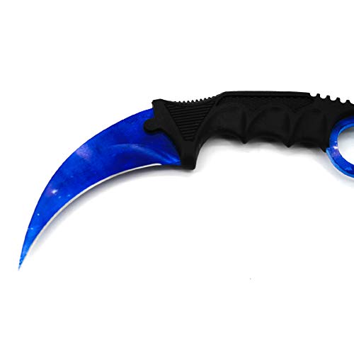 Wetop Karambit Knife, CS-GO for Hunting Camping Fishing Self Defenses and Field Survival, Stainless Steel Fixed Blade Tactical Knife with Sheath and Cord (Blue Sky). - Thumbnail 2