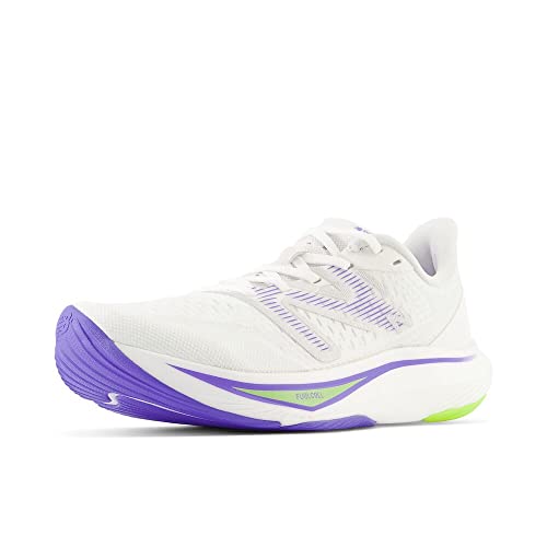 New Balance Women’s FuelCell Rebel V3 Running Shoe, White/Thirty Watt/Electric Indigo, 5.5 Wide