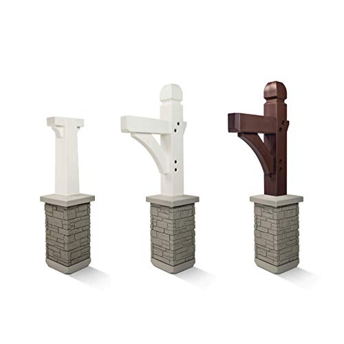 Premium Mailbox Post Set Pedestal Classic White Pricepulse