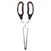 Kitchen Stainless Steel Scissor Tongs With Plastic Silicone Handle for Food Cooking Baking Barbecue BBQ Grilling 9.5 Inch (1 Piece)
