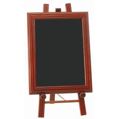 SMALL MAHOGANY EASEL & CHALKBOARD 650MM TALL. CODE EZL-M3-WBU