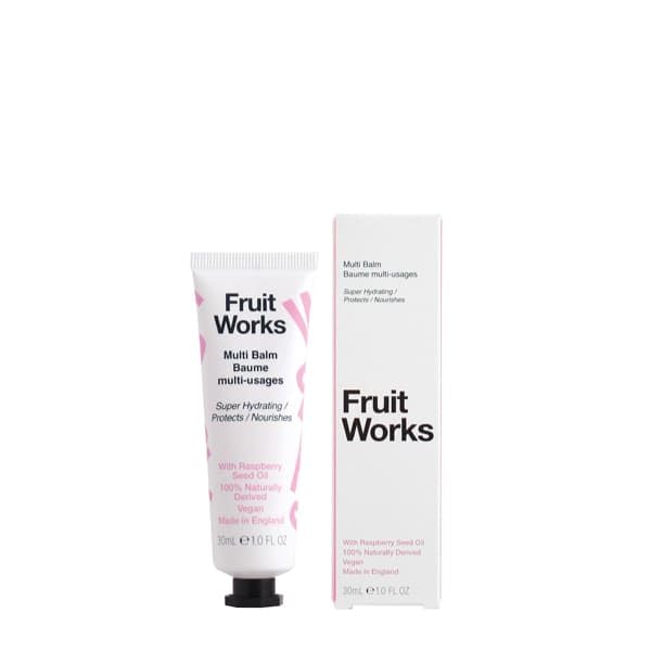 Fruit Works Multi Balm 30ml - Upcycled Raspberry, Apricot Oil, Organic Coconut Oil, Mango Butter - Fragrance Free | Vegan Made In England