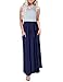 MEROKEETY Women's Summer Striped Sleeveless Crew Neck Long Maxi Dress Dress with Pockets Navy
