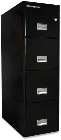 Amazon Com Sentry Safe Vertical File Cabinet 19 6 X 31 X 53 6 4 X File Drawer S Water Resistant Fire Proof Security Lock Recessed Handle Label Holder Black Kitchen Dining