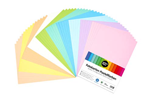 perfect ideaz - 50 Blatt Fotokarton DIN-A4, 10 Pastell-Farben, 300 g/m², Made in Germany, Blauer Engel zertifiziert – Bild 5
