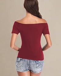 Fuinloth Women's Off Shoulder Tops, One Shoulder