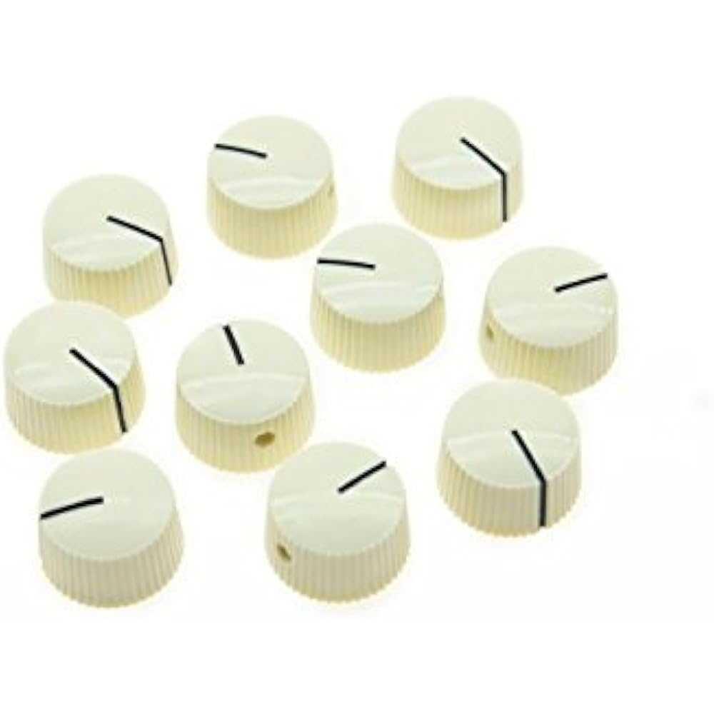 10pcs Aged White Vintage Barrel Guitar Amplifier Knob Round Knobs With