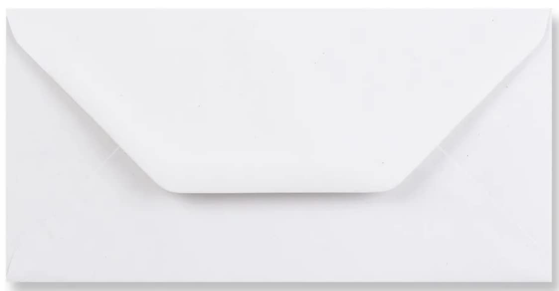 DL Coloured Envelopes for Greeting Cards Wedding Invitations Crafts Business Office 110mm x 220mm - Pack of 100 Envelopes (White)