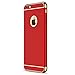 iPhone 6s Plus/6 Plus Case RANVOO Stylish Slim Hard Case with 3 Detachable Parts for Apple iPhone 6s Plus/6 Plus, Chrome Gold and Matte RED, [Clip-ON]