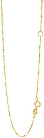 14k Yellow Gold 18 Inch 1.1mm 2nd Length Extendable Cable Chain Necklace