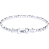ASDULL Silver Box Bracelets for Women Mens 925 Sterling Silver Clasp 2/3/5mm Chain Bracelet for Men 6.5-9 Inches