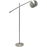 Simple Designs LF1024-BSN Pivot Arm Floor Lamp, Brushed Nickel, 11" L x 37" W x 59" H