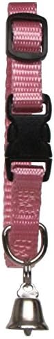 Sandia Pet Products Regular Light Pink Ferret Collar with Bell - Adjustable 6 to 8 Inches