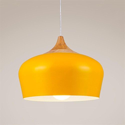 Lh&Fh Modern Industrial Retro Pendant Light Metal Cover Ceiling Light Home Decor LED Chandelier Light, Yellow, Large