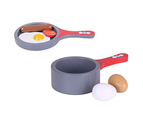 Bigjigs Toys Pretend Play Cooked Breakfast & Saucepan and Eggs Bundle