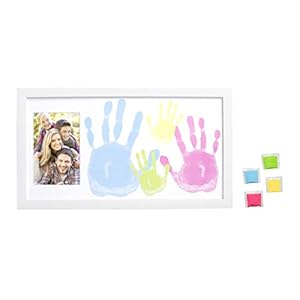 Tiny Ideas Family Handprint Frame and Paint Kit, DIY Crafts, Family Craft Night, White