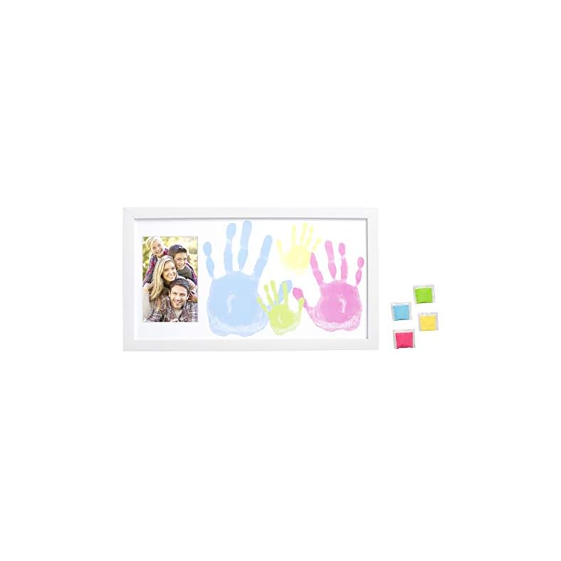 Tiny Ideas Family Handprint Frame and Paint Kit, DIY Crafts, Family Craft Night, White