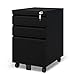 DEVAISE 3 Drawer Locking Mobile File Cabinet for Home Office, Fully Assembled Except Casters, Letter/Legal Size,Black
