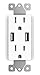EnergyPal USB Outlet High Speed Electrical Outlet USB Charger Outlet 15A Receptacle