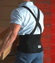Scott Workforce Silver Low Back Support w/Elastic Suspenders, Black, XL by Austin Medical Equipment