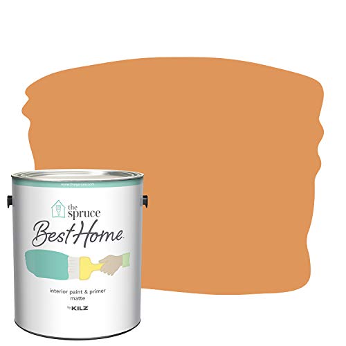 The Spruce Best Home by KILZ Interior Paint & Primer in One, Electric Kumquat, Matte, 1 Gallon