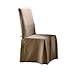 SureFit Home Décor SF18819 Duck Solid Long Full Length Dining Chair Cover, Relaxed Fit, 100 Percent Cotton, Machine Washable, One Piece, Linen Color,