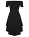 MISSKY Women's Sexy Straight Collar off Shoulder Short Sleeve High Low Skater Dress