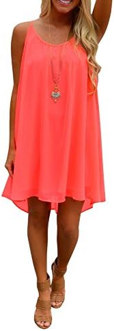 Preferhouse Women's Beach Cover Up Casual Sun Dress Maxi Tanks XS Coral