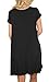 VIISHOW Women's Casual Plain Short Sleeve Simple Tshirt Loose Dress, Black, Large