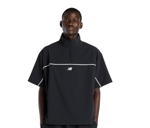 [ニューバランス] メンズ ウーブンショートスリーブハーフジップ (MT61713I) 半袖Tシャツ/吸水速乾 BK(ブラック) XL
