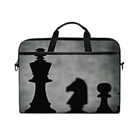 Rh Studio Laptop Bag Chess Figures Dark Messenger Bag Case Sleeve for 14 Inch to 15.6 Inch with Adjustable Notebook Shoulder Strap