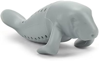 Manatee Tea infuser Cute Animal Gray Silicone Filter Steeper Tea Strainer for Loose Leaf or Tea Bags Set of 2