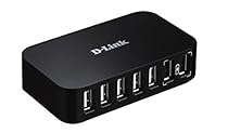 D-Link 7-Port USB 2.0 Hub including 2 Fast Charging Ports and 5V/3A Power Adapter (DUB-H7)