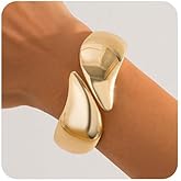 Jumwrit Chunky Bangle Cuff Bracelet for Women Irregular Wide Thick Wrist Cuff Bracelet Trendy Statement Wrap Open Bangle Bracelet Minimalist Accessories