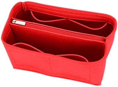 Felt Handbag Organizers, Sturdy Purse Insert Organizer Bag in Bag, 7 Pockets Red - L