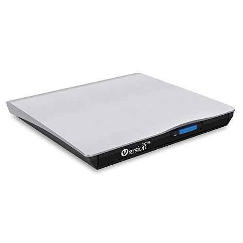 VersionTech USB External DVD Drive Ultra Slim Portable DVD Rewriter Burner Optical Drive CD+/-RW DVD +/-RW, Superdrive for Apple Mac Macbook Pro/Air and Laptop