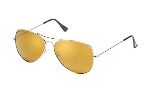 Eagle Eyes Memory Flex Aviators - Polarized Sunglasses, Gold/Gold