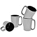 Culver SLAT Ceramic Mug, 16-Ounce, Grey Black, Set of 4