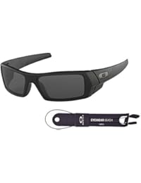 Oakley Gascan OO9014 03-473 61M Matte Black/Grey Sunglasses For Men +BUNDLE with Oakley Accessory Leash Kit