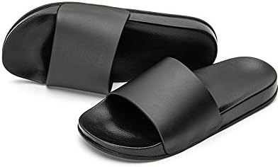 Lijeer Men Shower Slippers Women Indoor Lady Non-Slip Causal Home Swimming Pool Summer Bedroom Bathroom Sandals Black 36 37
