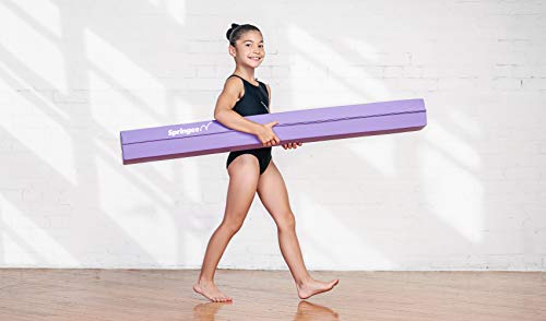 Springee 9ft Balance Beam - Extra Firm - Vinyl Folding Gymnastics Beam for Home - Purple - Thumbnail 5
