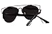 GMAT Retro Vintage Mirrored Aviator Sunglasses Metal Frame Classic Style (Black Frame Grey, Grey)