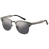 Dollger Classic Polarized Clubmaster Sunglasses Horn Rimmed Half Frame
