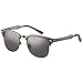 Dollger Classic Polarized Clubmaster Sunglasses Horn Rimmed Half Frame