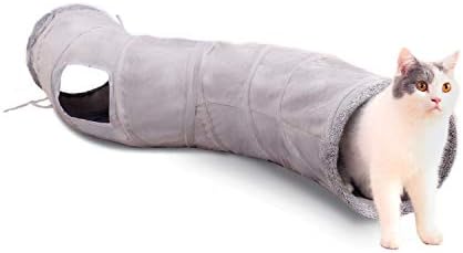 Pawz Road 猫 トンネル おもちゃ キャット ウサギ 大型 頑丈 猫遊び ペット玩具 ペット用品 セール価格 S型 キャットトイ 運動不足解消 一人遊び グレー