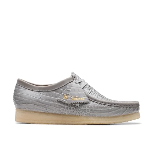 Clarks Men's Wallabee Oxford, Grey Croc Print