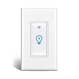Smart Switch, Homeyard Smart Light Switch In-Wall Phone WiFi Remote Control Wireless Switch No Hub Required, Compatible with Alexa and Google Assistant (1 pack)