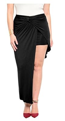 DangerousFX Black Assymetric Rita Wrap Drop Cutaway Short Mini Front Long Back Skirt Size 14-18