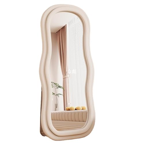 Full Length Mirror, HD Floor Standing Rounded, Wall Mount with Wooden Frame, Living Room Entrance Dressing Clothes Mirror (Style-M3)
