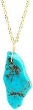 Mothers Day Gift Turquoise Necklace in 14K Gold Plated Sterling Silver Chain 18" Inch December Birthstone, Handmade Dainty Jewellery